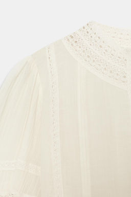 BLUSA ROM?NTICA ENCAJE ZW COLLECTION / Crudo - Zara фото 8