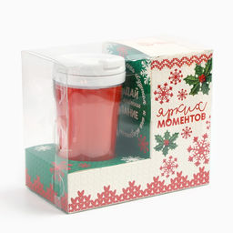 Подарочный набор новогодний Тёплых праздников горячий шоколад, маршмеллоу, термостакан