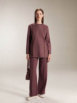B?y?k Beden Bisiklet Yaka Kad?n Sweatshirt Tunik