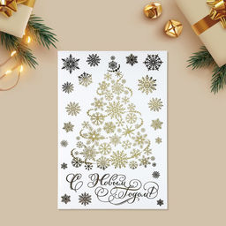 Наклейки новогодние виниловые с фольгированием «Зимняя ёлка», 30 х 50 см