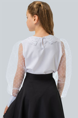 Нарядная блузка для девочки с длинным рукавом Happy Fox  фото 7