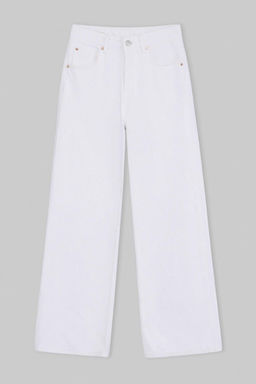 Koyu Mavi DOKUMLU Normal Bel %100 Pamuk Wide Leg Jeans TWOSS26JE00062 - Trendyolmilla фото 7