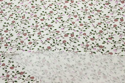 Штапель Премиум Ажурный вьюнок на молочном, ш.1.45м, вискоза-100%, 105гр/м.кв - Купава фото 7