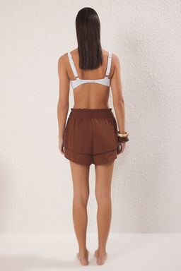 TRENDYOLMILLA Siyah Dokuma Dokulu Serit Aksesuarl? Plaj Sort TBESS25SR00005  фото 14