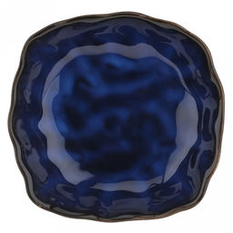 "Тихий океан" Салатник керамический 600мл, 17,5х17х5см, асимметричная форма, синий (Китай)