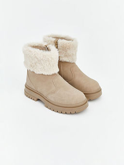 Fermuarl? Pel?? Detayl? K?z ?ocuk Bot