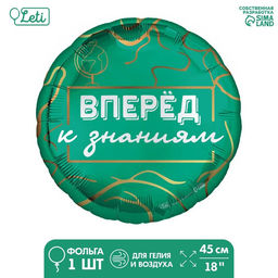 Цена за 5 шт. Воздушный шар фольгированный 18", «Вперёд к знаниям», круг