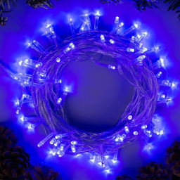 Гирлянда Нить 10 м, IP20, прозрачная нить, 100 LED, 8 режимов, 220 В, свечение синее
