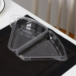 Цена за 200 шт. Контейнер для кусочка торта одноразовый, крышка, пластик, 8.5×11.5×6.5 см, прозрачный