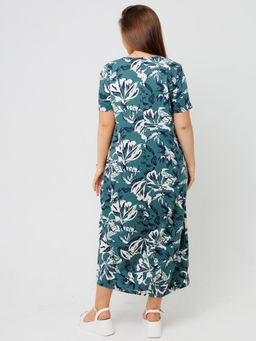 Платье женское П-168 (кулирка) Темно-зеленая