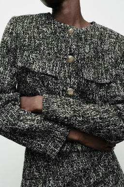 SHORT TEXTURED WEAVE BLAZER - Zara фото 2