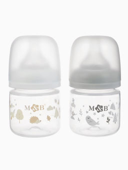 Бутылочка для кормления M&B, ШГ Ø50 мм, +0мес., 120 мл., набор 2 шт. в кор.