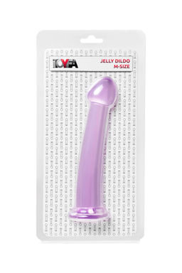 Нереалистичный фаллоимитатор TOYFA Basic Jelly Dildo M, TPE, фиолетовый, 18 см