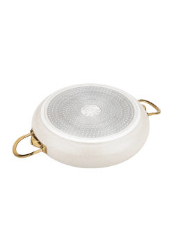 Сотейник с крышкой стеклянной 26х7 см (2,8 л) с АПП, цвет: айвори, арт. 3050-26-IVR