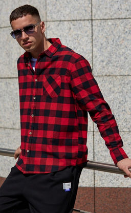 Рубашка фланель F121-0460 red-black