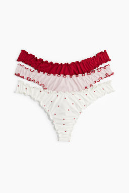 Pack de 3 bragas Thong con ribete sobrehilado - H&m фото 5