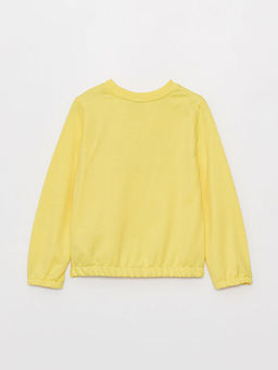 Bisiklet Yaka Bask?l? Uzun Kollu K?z ?ocuk Sweatshirt - Waikiki фото 3