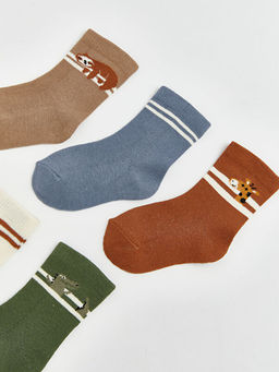 Hayvan Desenli Erkek Bebek Soket ?orap 5li