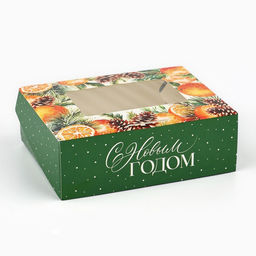 Цена за 10 шт. Коробка складная «Новогодняя ботаника», 10×8×3.5 см