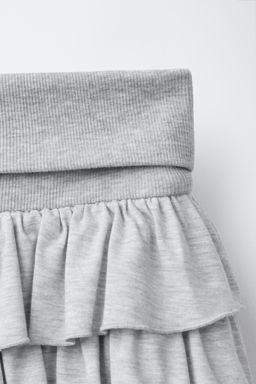FALDA BERMUDA VOLANTES RAYAS / Gris vigor?