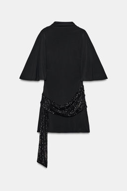 VESTIDO MINI FAJ?N LENTEJUELAS / Negro - Zara фото 6