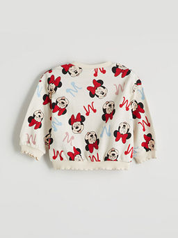 Minnie Mouse Bask?l? K?z ?ocuk Sweatshirt ve Tayt Pantolon 2li