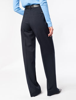 VILATTE / Прямые брюки из плотной поливискозы в полоску  фото 5