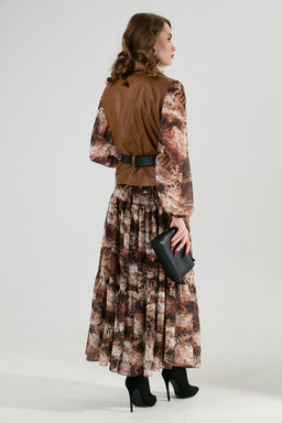 Костюм NIKVA н1022-1 шоколад и тигровая абстракция  фото 8