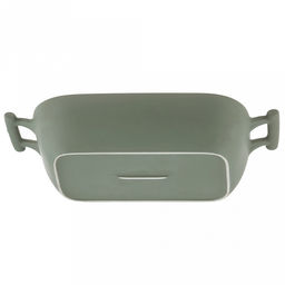 Форма для запекания керамическая "Модерн" 700мл, 19,8х13,8х5см, гриль, прямоугольная, 2 ручки, общая длина 25см, зеленый, в коробке (Китай)