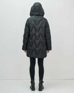 Куртка зимняя женская с капюшоном модная черного цвета 7653Ch - Visdeer фото 15