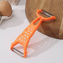 Овощечистка Доляна Горох, двухсторонняя, 16 см, цвет оранжевый  фото 2