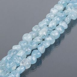 Бусины для украшений из Аквамарина (галтовка) 40 см
