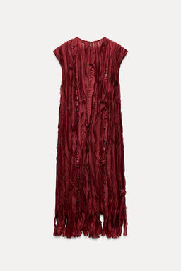 DRESS WITH BEADING AND RUFFLES - Zara фото 8