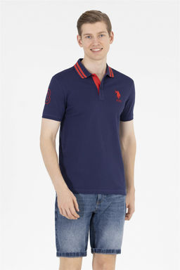 U. S. Polo Assn Мужская темно-синяя базовая футболка с воротником-поло - U.s. polo assn фото 10