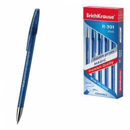 Цена за 12 шт. Ручка гелевая сo стираемыми чернилами ErichKrause R-301 Magic Gel Stick Original 0.5, цвет чернил синий (в коробке по 12 шт.)