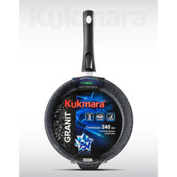 ЛА_АП_GRANIT (black) Сковорода глубокая 240мм с ручкой, , арт. сггч242а