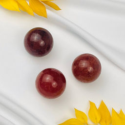 Радуга Самоцветов Шар декоративный резной из камня красный Авантюрин