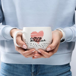 Кружка чайная керамическая Супер мама, 600 мл