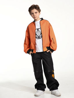 Оранжевая куртка-бомбер, модель 1701 - Mooriposh фото 10