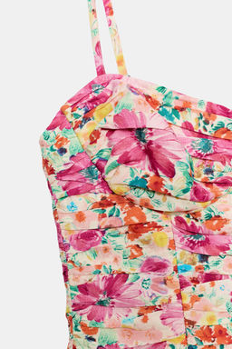 VESTIDO MINI DRAPEADO ESTAMPADO FLORAL / Multicolor - Zara фото 5