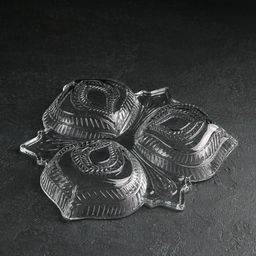 Менажница фигурная «Листья», 3 секции, 25,5×3,5 см