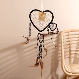 Ловец снов «Пять черных сердец», 0.7×16×45 см