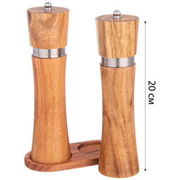 НАБОР МЕЛЬНИЦ ДЛЯ СПЕЦИЙ AGNESS ИЗ 2Х ШТ. НА ПОДСТАВКЕ АКАЦИЯ 14Х7Х21,5 СМ  фото 3