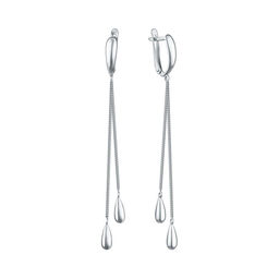 Серьги из серебра без вставки, Л-26373