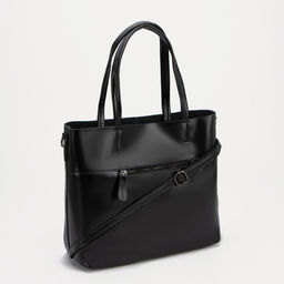 Сумка-тоут на молнии, 3 наружных кармана, длинный ремень, цвет чёрный - Simaland фото 2