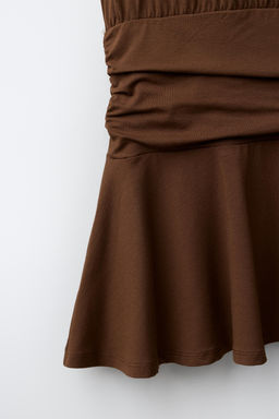 VESTIDO FAJ?N VOLANTE / Marr?n - Zara фото 6