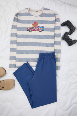 Cok Renkli Regular Kesim Pamuklu Ay?c?k Bask?l? Orme Pijama Tak?m? TMNAW26PT00050
