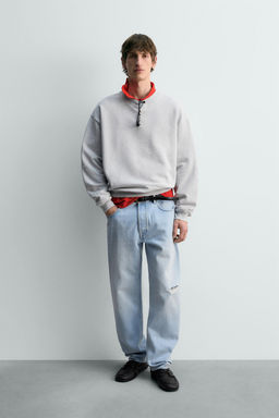 RIPPED STRAIGHT-LEG JEANS - Zara фото 10