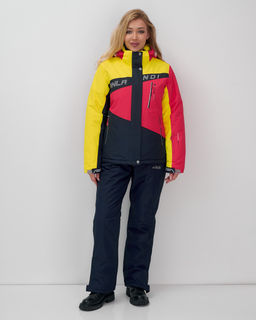 Горнолыжный костюм женский зимний темно-синего цвета 02803TS