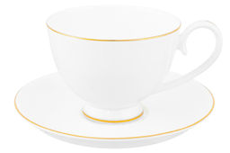 Чайн. пара 2 пр. 300 мл 12,5*9,5*7 см Белая с золотом на ножке, NEW BONE CHINA - Elan gallery фото 5